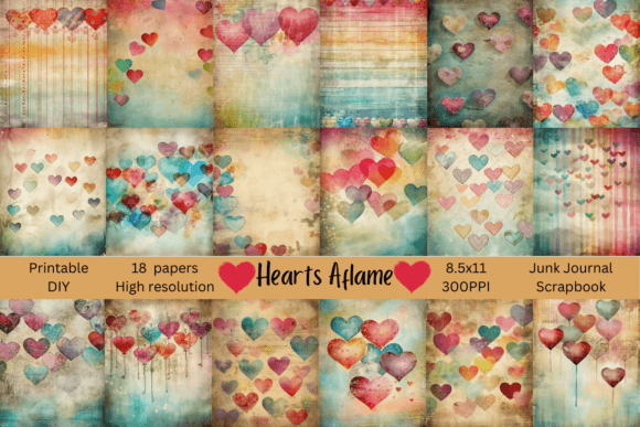 18 Valentines Backgrounds: A Junk Journal & Digital Paper Guide