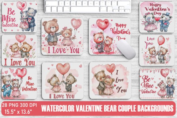 Adorable Valentine Bear Couple Backgrounds for Your Projects