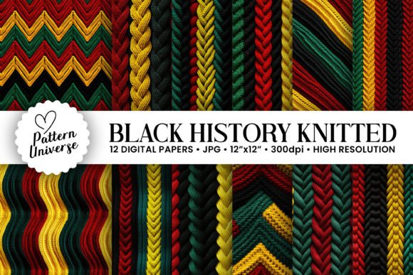Black History Colors Knitted Backgrounds: A Textural Foundation for Meaningful Design