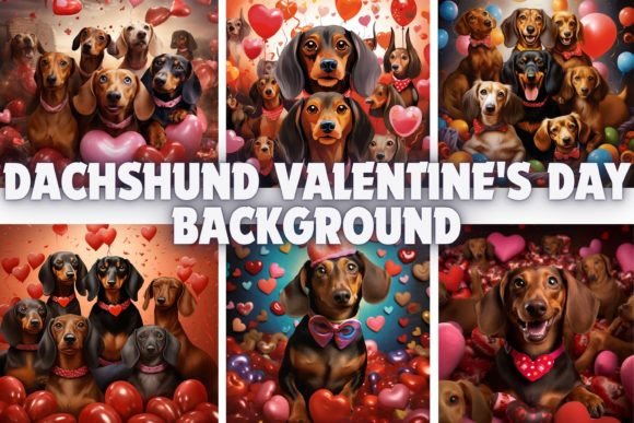 Dachshund Valentine's Day Backgrounds: A Visual Toolkit for Seasonal Design