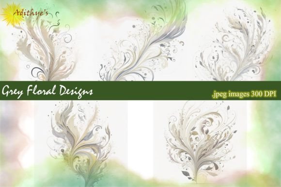 Elevate Projects with Elegant Grey Floral Design Backgrounds