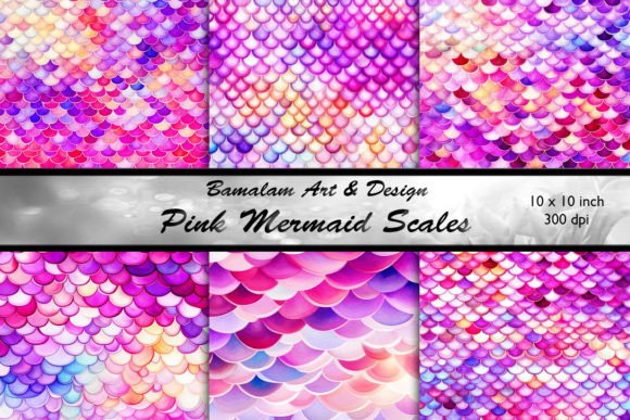 Enchanting Pink Mermaid Scales Backgrounds for Your Designs