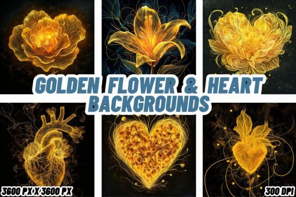 Golden Flower & Heart Backgrounds: A Visual Guide