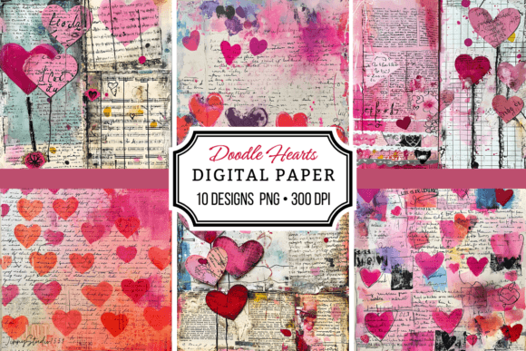 Infuse Playful Romance with Doodle Hearts Backgrounds
