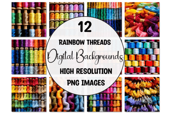 Infuse Vibrant Energy with Rainbow Threads Digital Backgrounds