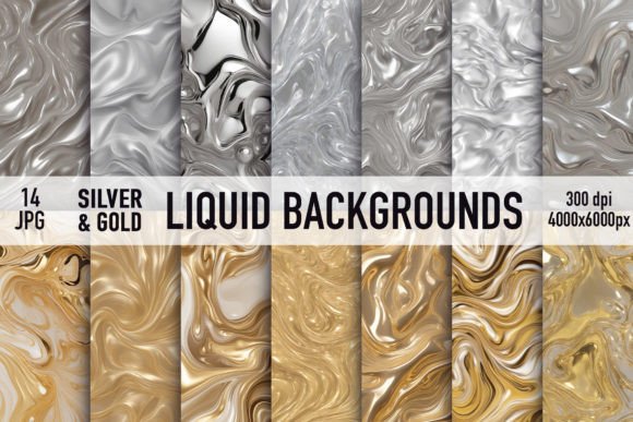 Liquid Gold & Silver Backgrounds: Elevate Your Designs