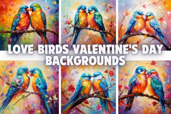 Love Birds Valentine's Day Backgrounds for Creative Projects