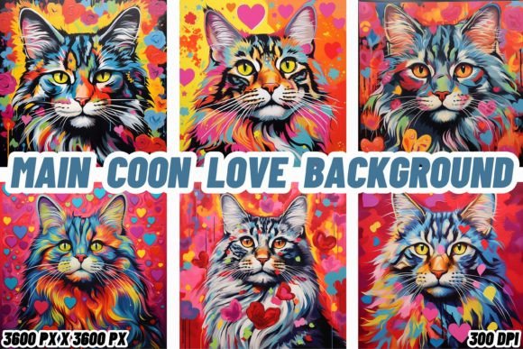 Main Coon Love Backgrounds: Infusing Feline Majesty into Your Designs