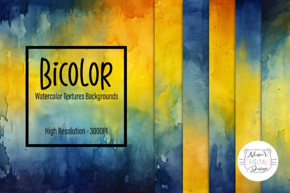 Mastering Visual Harmony: The Bicolor Watercolor Textures Backgrounds Collection