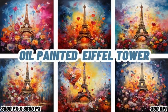 Oil Painted Eiffel Tower Backgrounds: A Painterly Touch for Digital Design