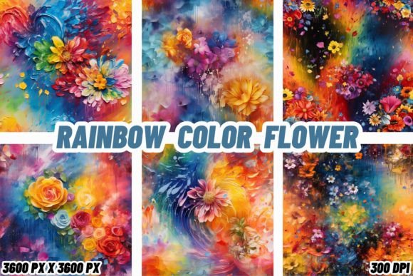 Rainbow Color Flower Backgrounds: A Visual Toolkit
