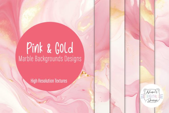 Refining Your Visual Identity with Pink and Gold Marble Backgrounds