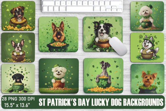 St Patrick's Day Lucky Dog Backgrounds: Your Festive Design Toolkit