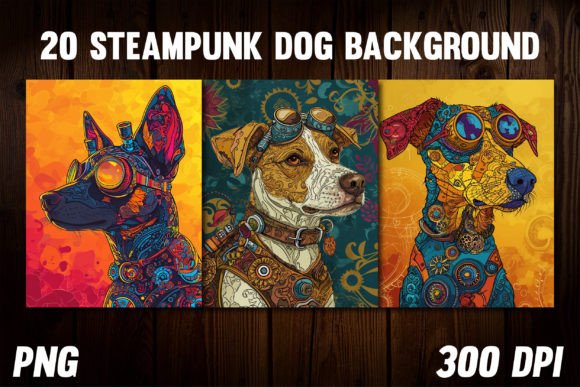 Steampunk Dog Backgrounds for Covers 3: A Designer's Guide