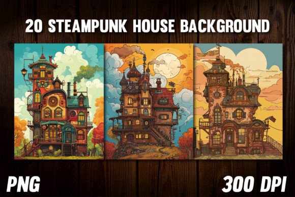 Steampunk House Backgrounds for Covers 4: A Visual Toolkit
