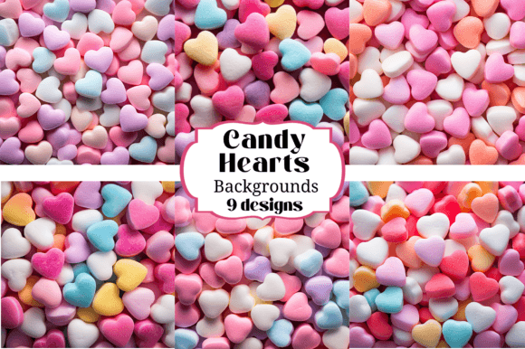 Sweet & Versatile: 9 Candy Hearts Digital Paper Backgrounds