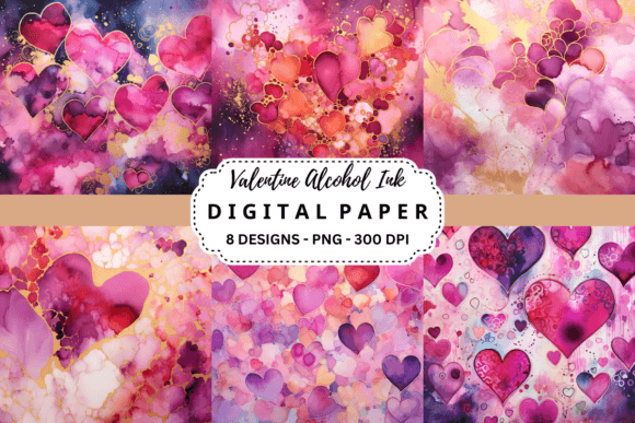Valentine Alcohol Ink Backgrounds for Your Creative Projects